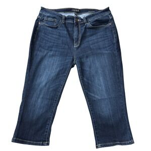 Judy Blue Skinny Fit Capri Jeans Dark Wash Denim Womens Size 13 31 Stretch